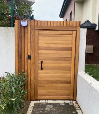 İroko teak Ahşap bahçe kapısı-2